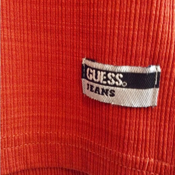Mens Guess  jeans shirt orange size Large - Picture 3 of 4
